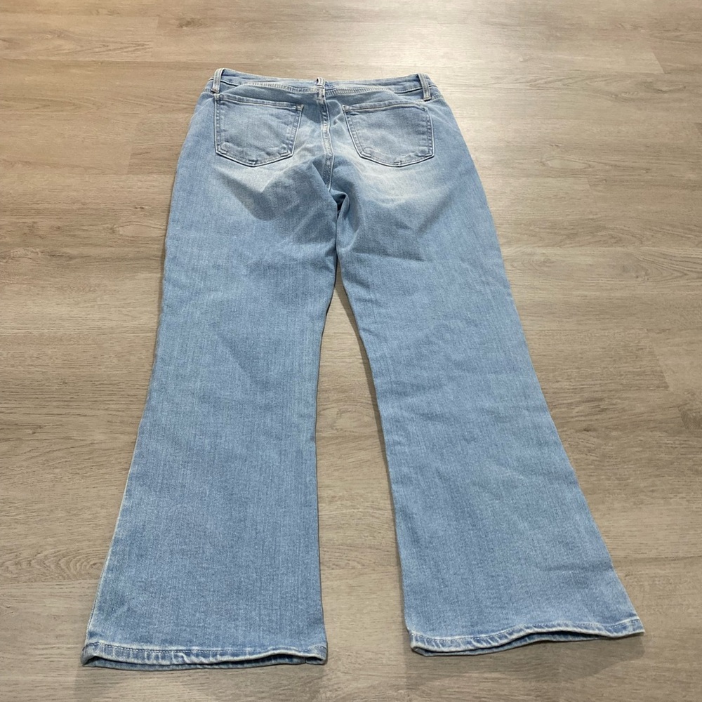 Quince Bella Stretch High Rise Kick Flare 29 Jeans Frosted Blue FLAW - Picture 4 of 10
